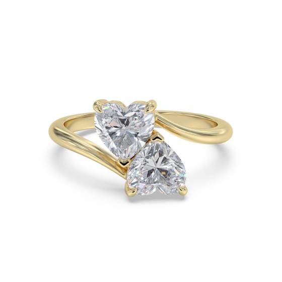 Herzförmiger Zweistein-Diamantring
