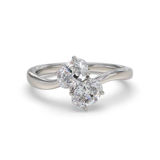 Ovaler Zweistein-Diamantring