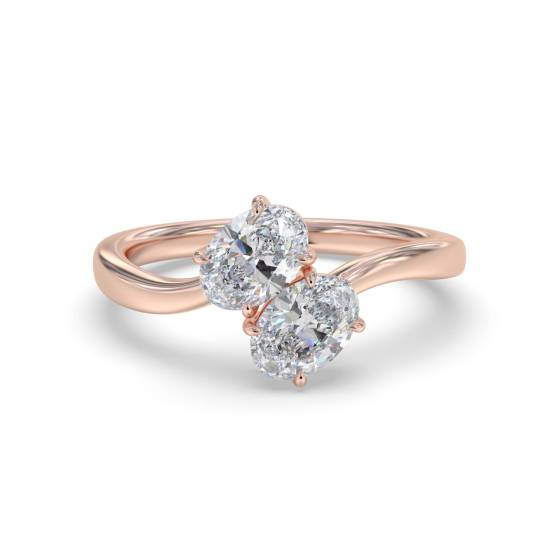 Ovaler Zweistein-Diamantring