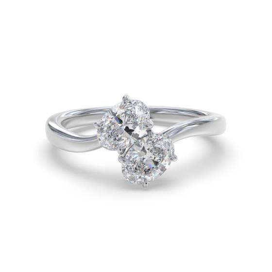 Ovaler Zweistein-Diamantring