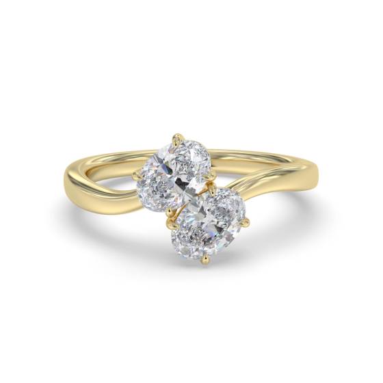 Ovaler Zweistein-Diamantring