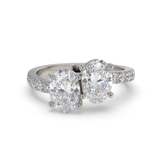 Ovaler Zweistein-Diamantring
