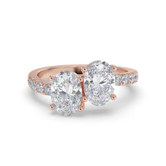 Ovaler Zweistein-Diamantring