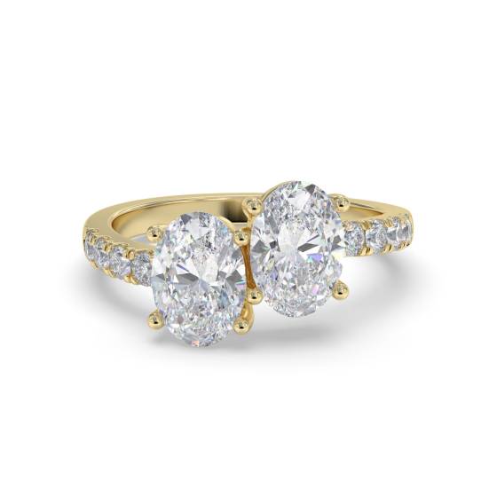 Ovaler Zweistein-Diamantring