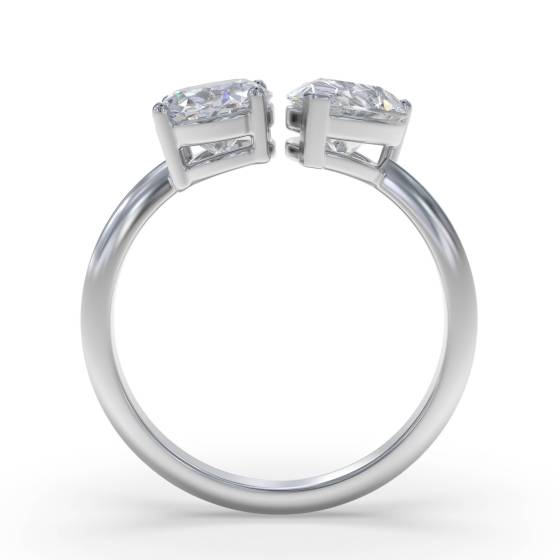 Ovaler und birnenförmiger Zweistein-Diamantring