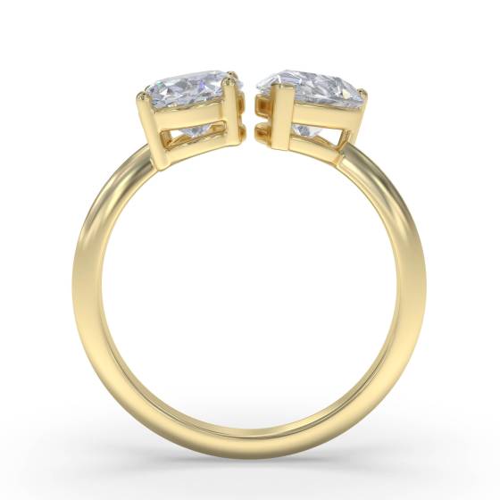 Ovaler und birnenförmiger Zweistein-Diamantring