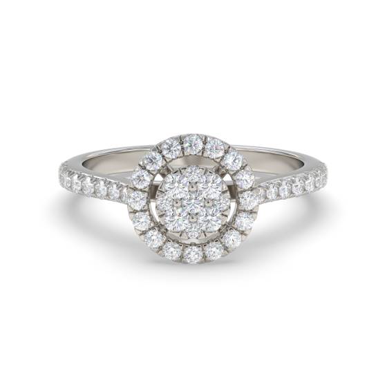 0,35 ct VS/G-H Runder Diamant-Cluster-Ring