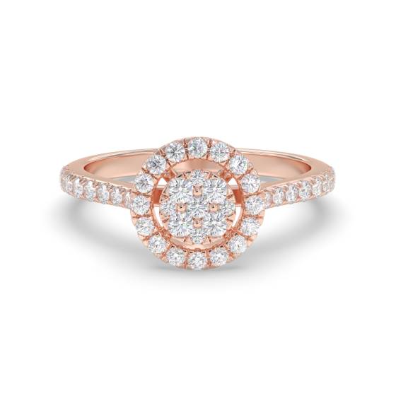 0,35 ct VS/G-H Runder Diamant-Cluster-Ring