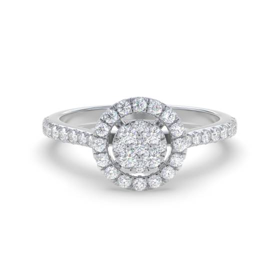 0,35 ct VS/G-H Runder Diamant-Cluster-Ring