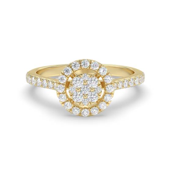 0,35 ct VS/G-H Runder Diamant-Cluster-Ring