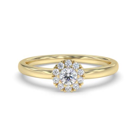 0,10 ct VS/G-H Runder Diamant-Cluster-Ring
