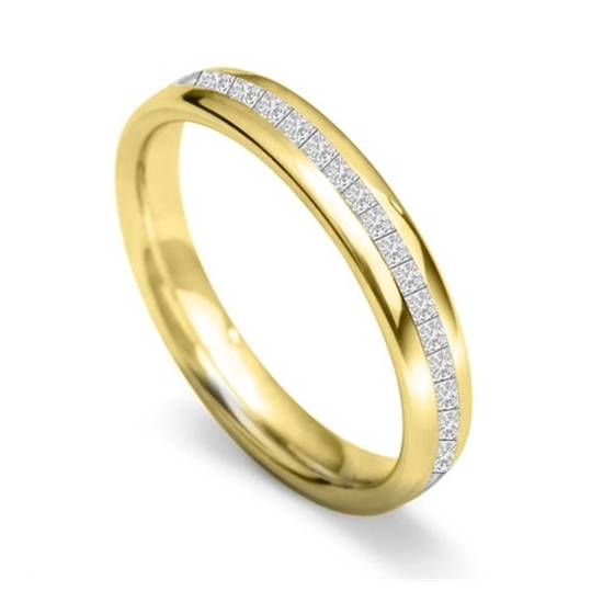 3,5 mm Vollbesetzter Prinzessdiamant-Ehering