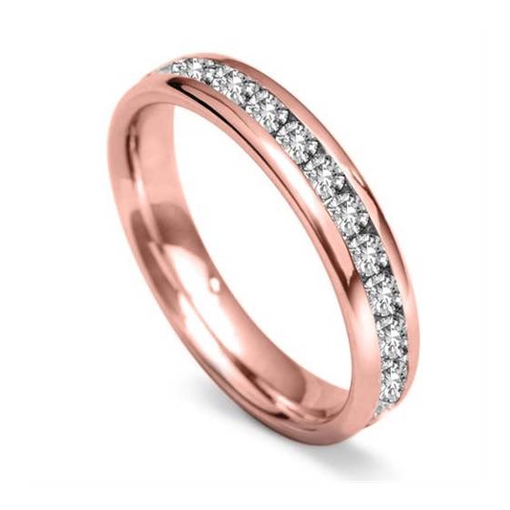 4 mm Vollbesetzter runder Diamant-Ehering