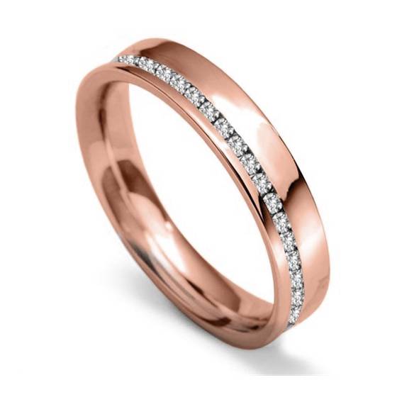 4 mm Offset-Runddiamant 60 % Ehering