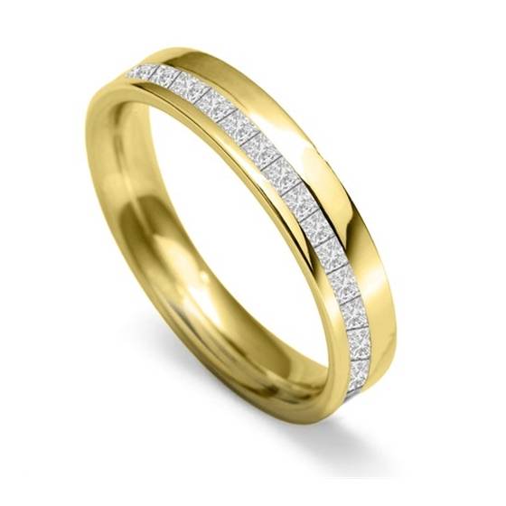 4 mm Offset-Princess-Diamant 60 % Ehering