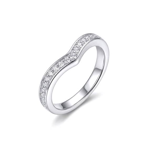 Runder Diamant-besetzter Ehering