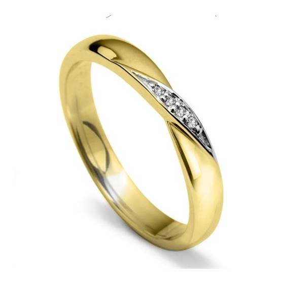 Ehering mit 3 mm rundem Diamanten