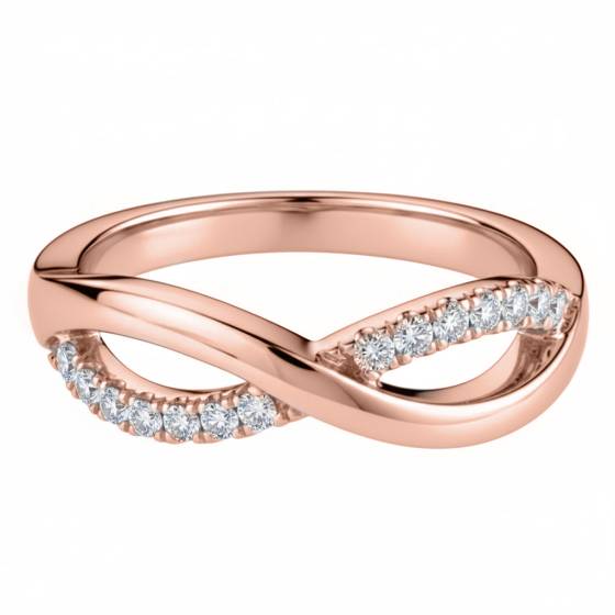 2 mm Diamant-Ehering in Unendlichkeitsform