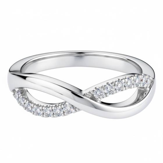 2 mm Diamant-Ehering in Unendlichkeitsform