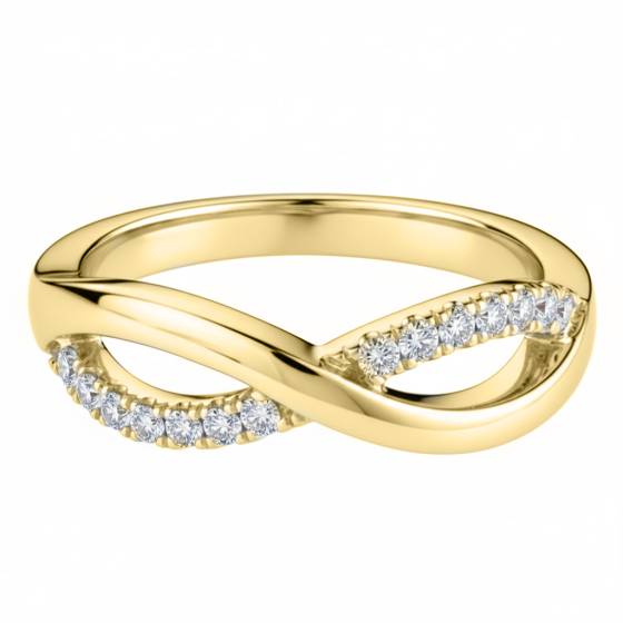 2 mm Diamant-Ehering in Unendlichkeitsform