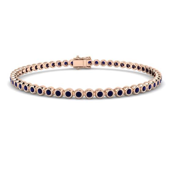 Armband mit rundem, blauem Saphir
