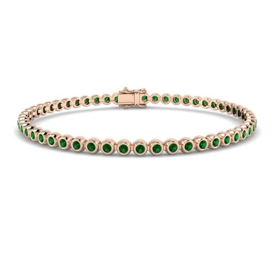 Armband mit rundem Smaragd-Edelstein