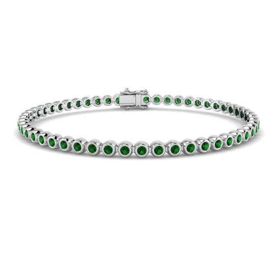 Armband mit rundem Smaragd-Edelstein
