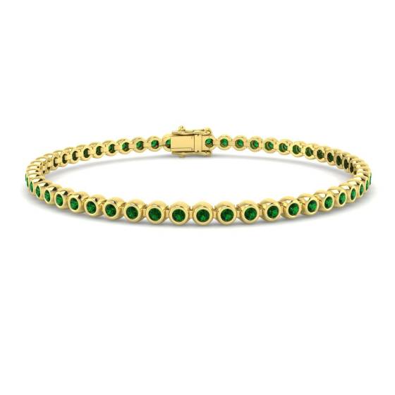 Armband mit rundem Smaragd-Edelstein