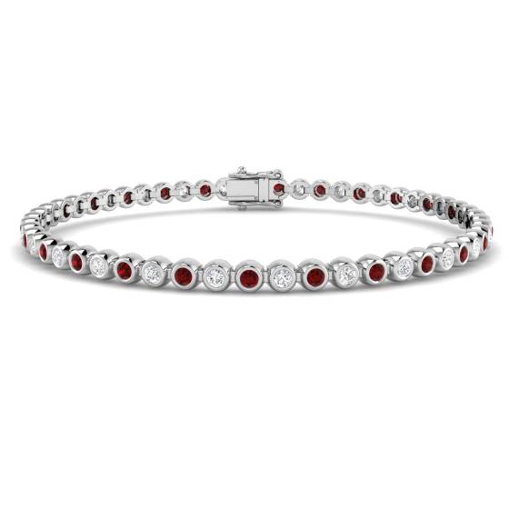 Armband mit rundem Rubin-Edelstein