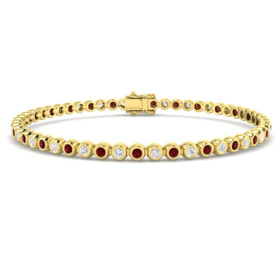 Armband mit rundem Rubin-Edelstein