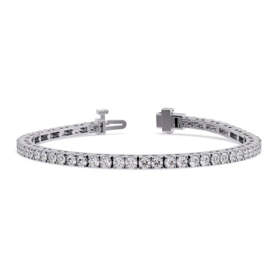Tennisarmband mit einreihigem, rundem Diamanten