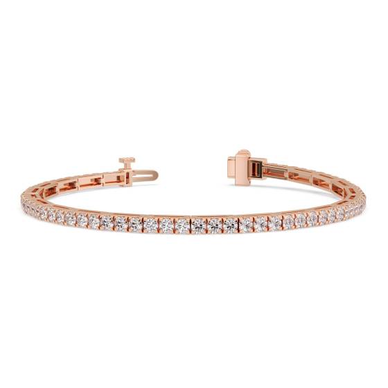 Traditionelles einreihiges Tennisarmband mit runden Diamanten