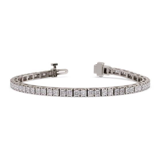 Tennisarmband mit einreihiger Reihe von Prinzessdiamanten