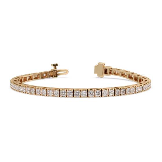 Tennisarmband mit einreihiger Reihe von Prinzessdiamanten