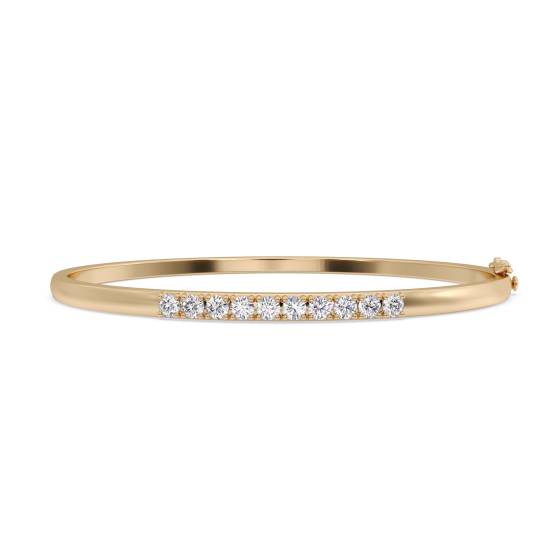 Ovaler Armreif mit rundem Diamantbesatz