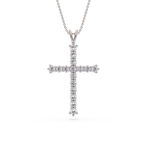 Traditioneller runder Diamant-Kreuzanhänger