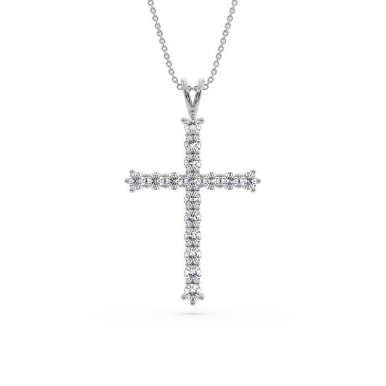 Traditioneller runder Diamant-Kreuzanhänger