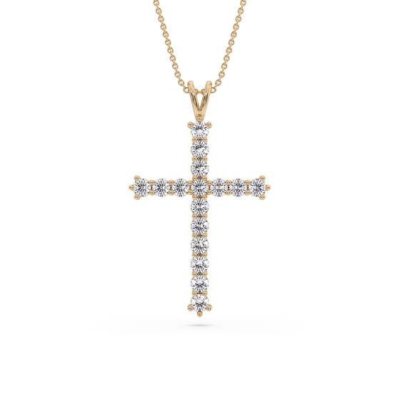 Traditioneller runder Diamant-Kreuzanhänger