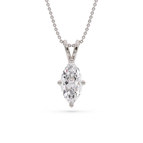 Klassischer Marquise-Diamant-Solitär-Anhänger