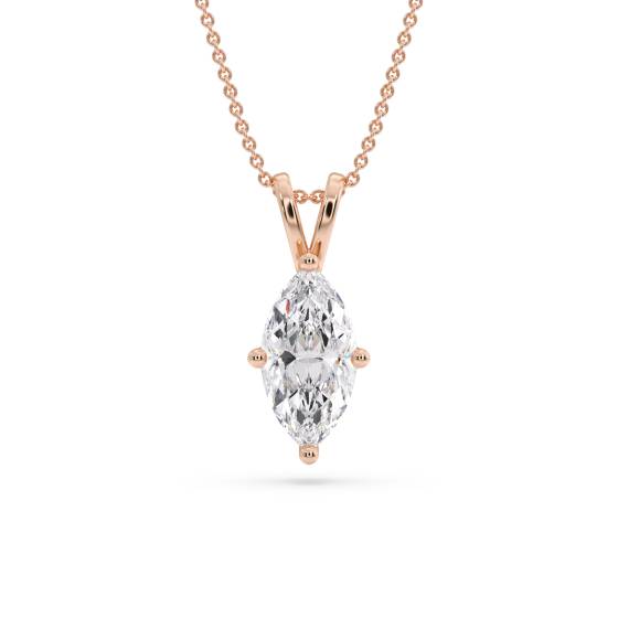 Klassischer Marquise-Diamant-Solitär-Anhänger