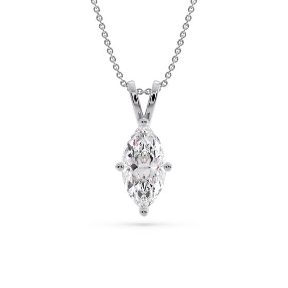 Klassischer Marquise-Diamant-Solitär-Anhänger