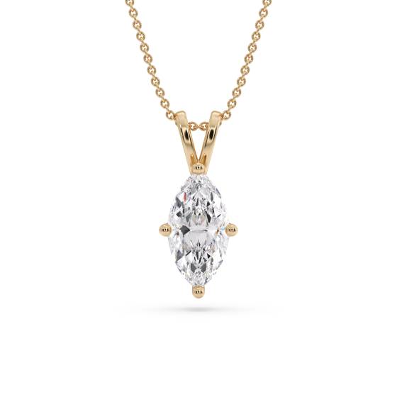 Klassischer Marquise-Diamant-Solitär-Anhänger