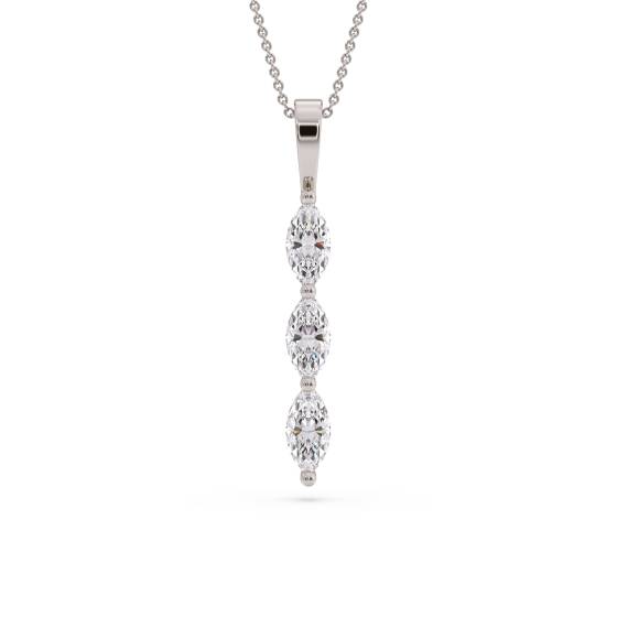 Klassischer Marquise-Diamant-Trilogie-Anhänger