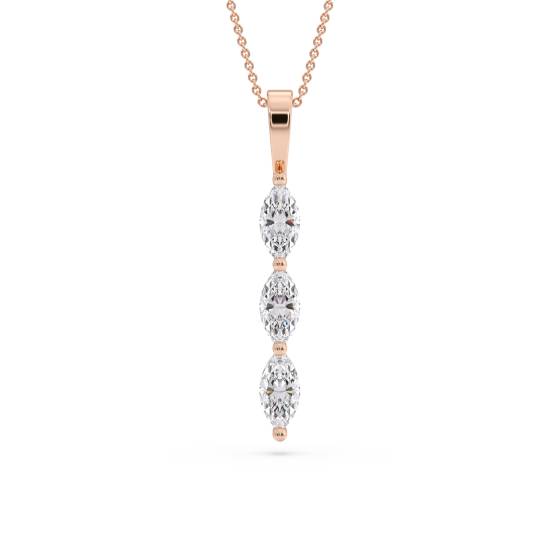 Klassischer Marquise-Diamant-Trilogie-Anhänger