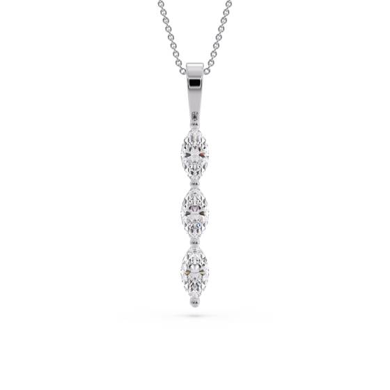 Klassischer Marquise-Diamant-Trilogie-Anhänger