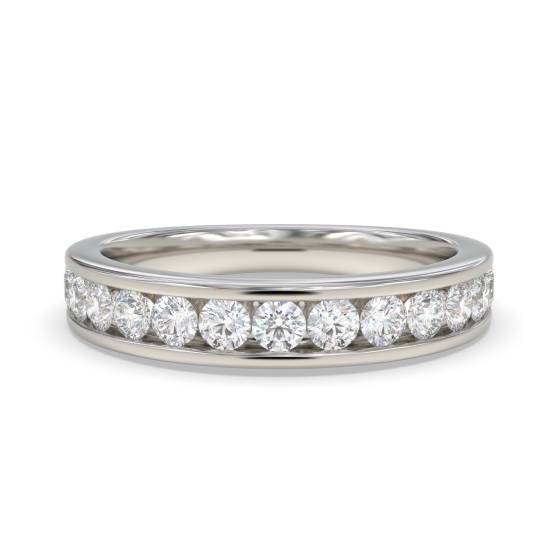 Runder Diamant-Ewigkeitsring mit Kanalfassung