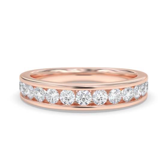 Runder Diamant-Ewigkeitsring mit Kanalfassung