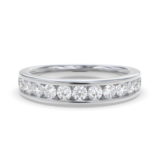 Runder Diamant-Ewigkeitsring mit Kanalfassung