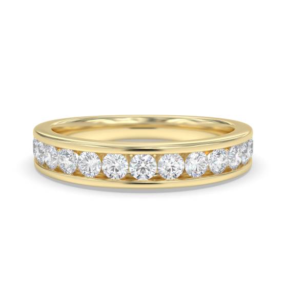 Runder Diamant-Ewigkeitsring mit Kanalfassung