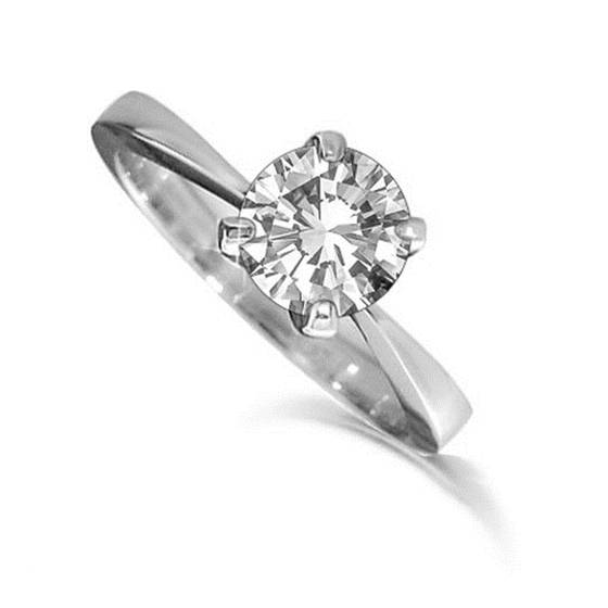 Verlobungsring mit rundem, natürlichem Diamanten (0,38 ct, SI2/G)